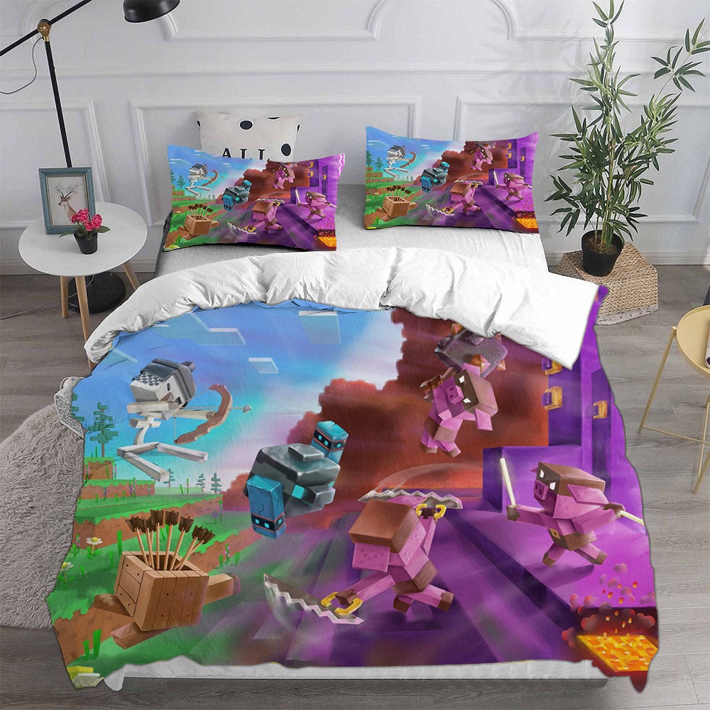 Minecraft Bedding Sets Gift For Christmas, Halloween, Black Friday