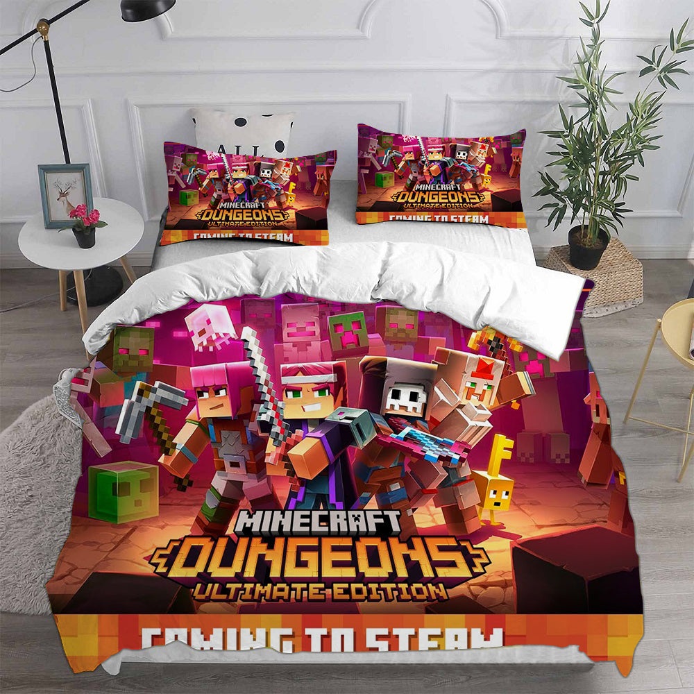 Minecraft Bedding Sets Duvet Cover, Flatsheet, Pillowcase For Your Lover
