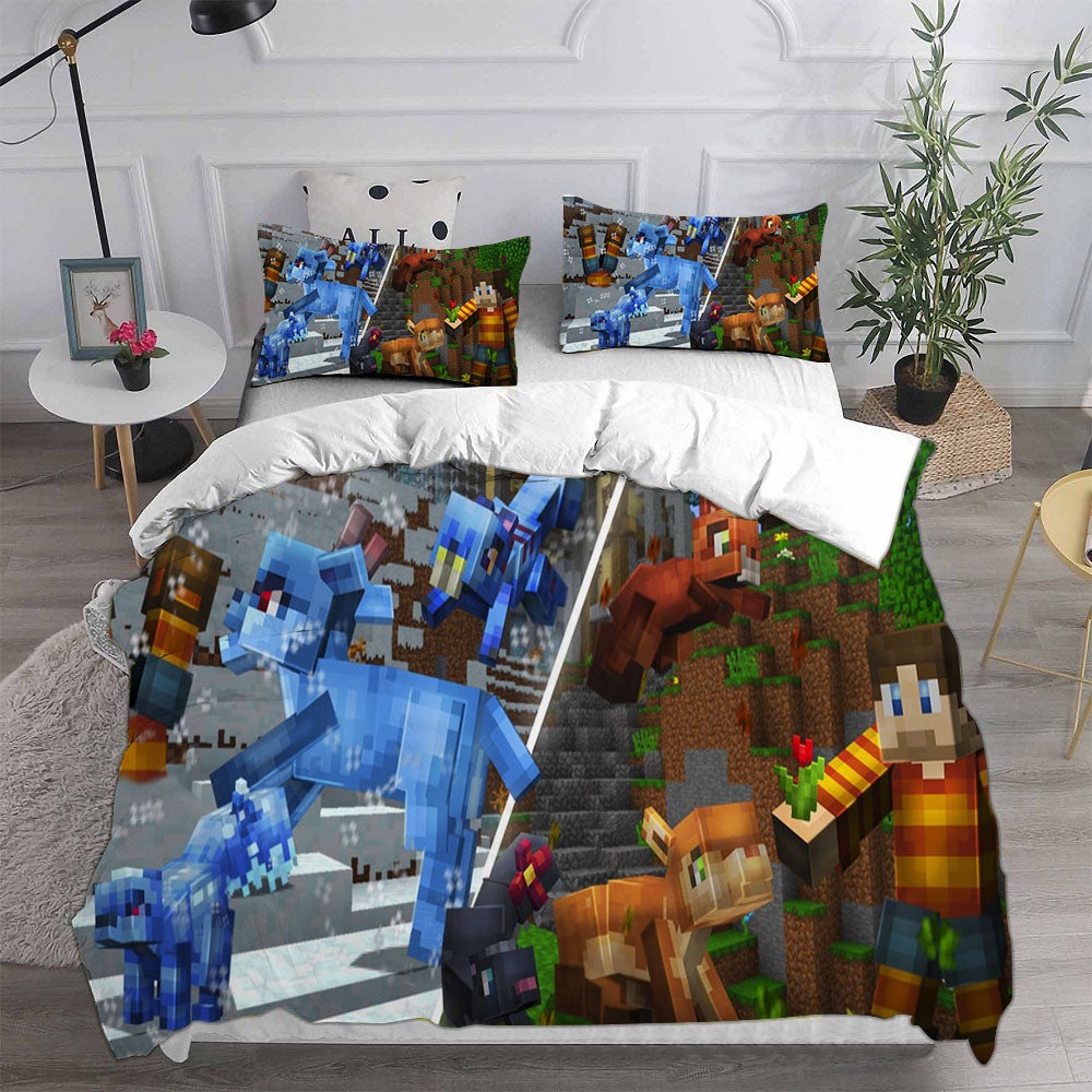 Minecraft Bedding Sets Gift For Halloween, Thanksgiving, Christmas