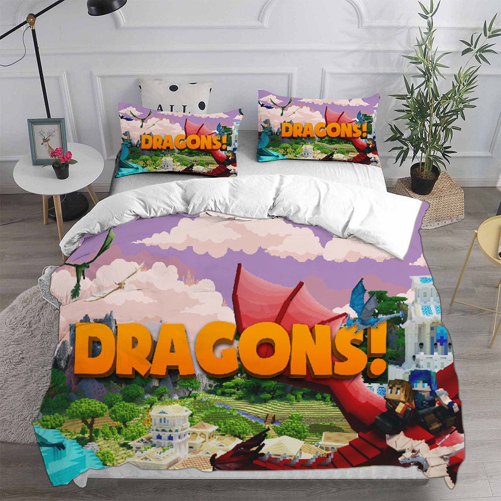 Minecraft Bedding Sets Gift For Fathers Day, Halloween, Christmas