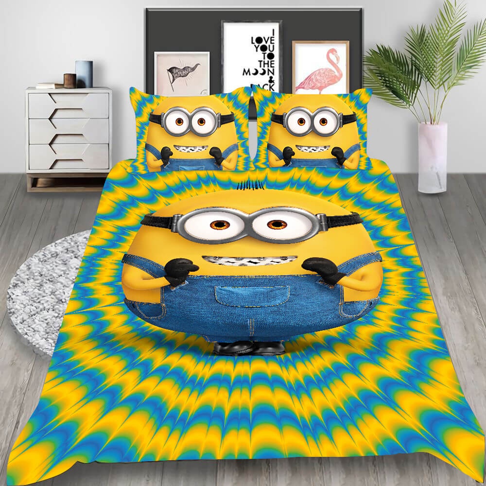 Minions Bedding Sets Gift For Birthday, Halloween, Christmas, Thanksgiving