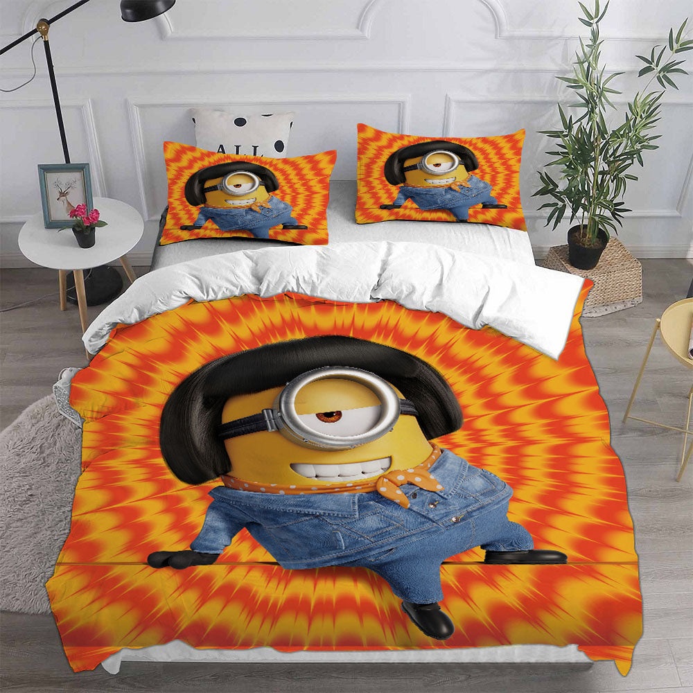 Minions The Rise of Gru Bedding Sets Gift For Christmas, Halloween, Black Friday