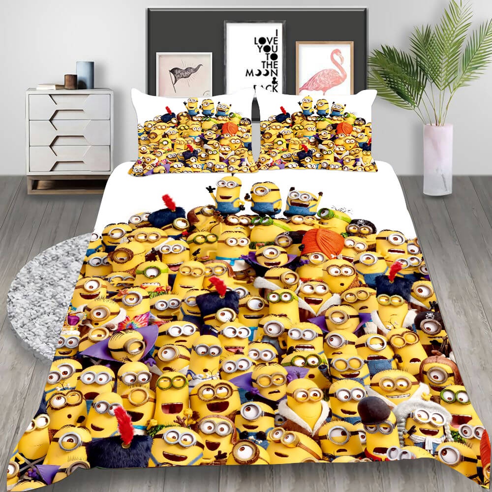 Minions Bedding Sets Gift For Halloween, Thanksgiving, Christmas
