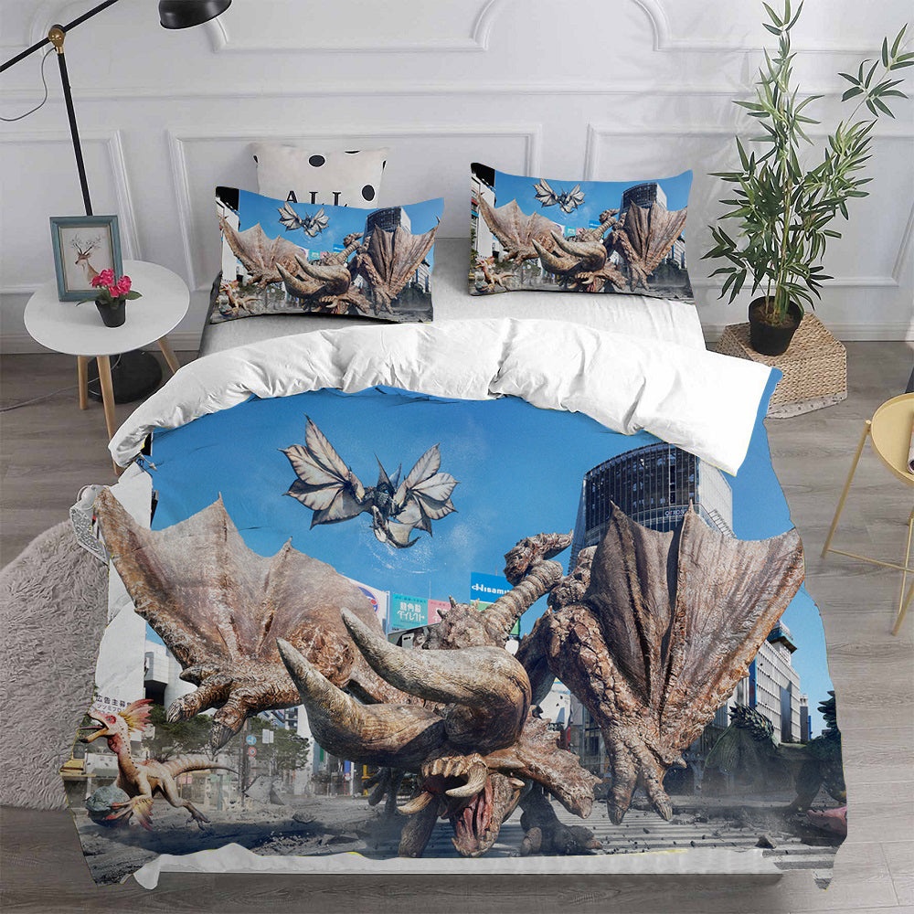 Monster Hunter Bedding Sets Duvet Cover, Flatsheet, Pillowcase For Your Lover