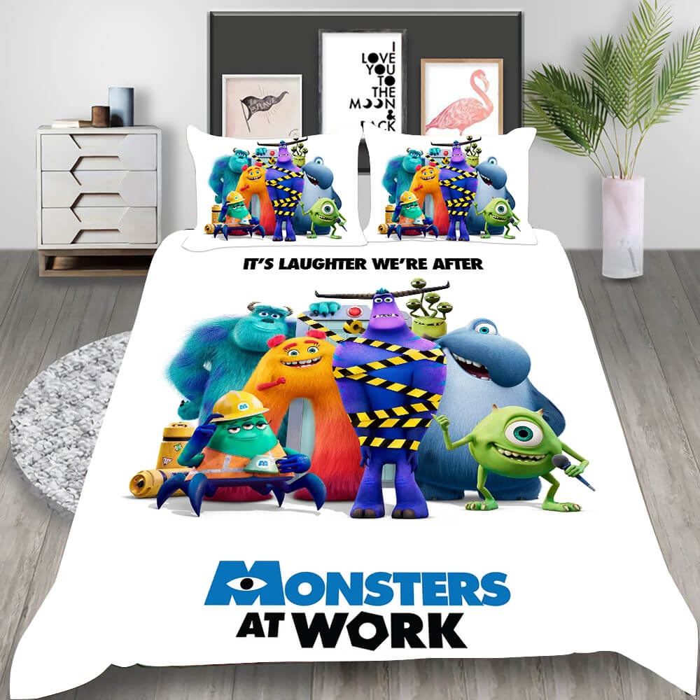 Monsters at Work Decorative Bedding Sets For Fan, Halloween, Christmas, Thanksgiving