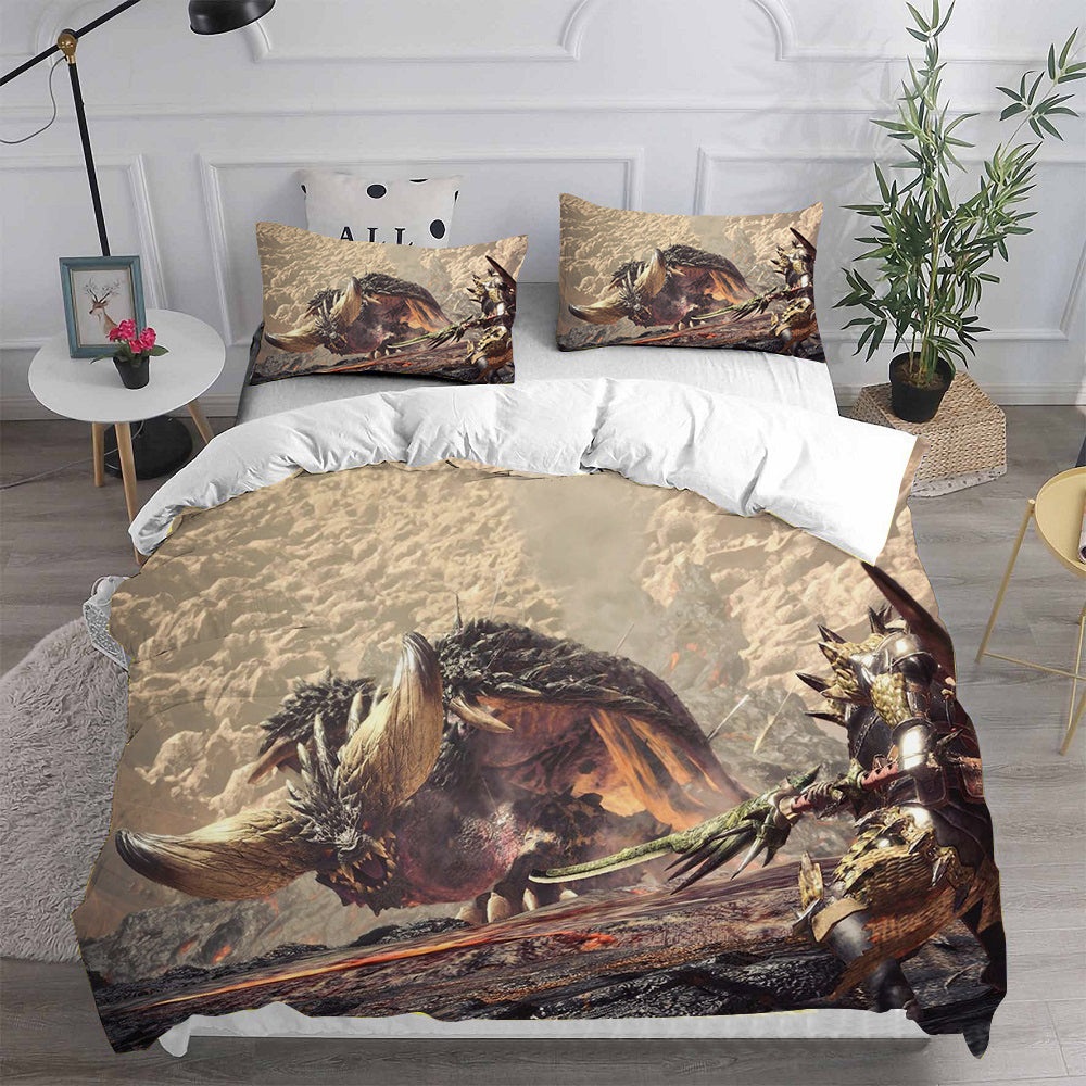 Monster Hunter Decorative Bedding Sets For Fan, Halloween, Christmas, Thanksgiving