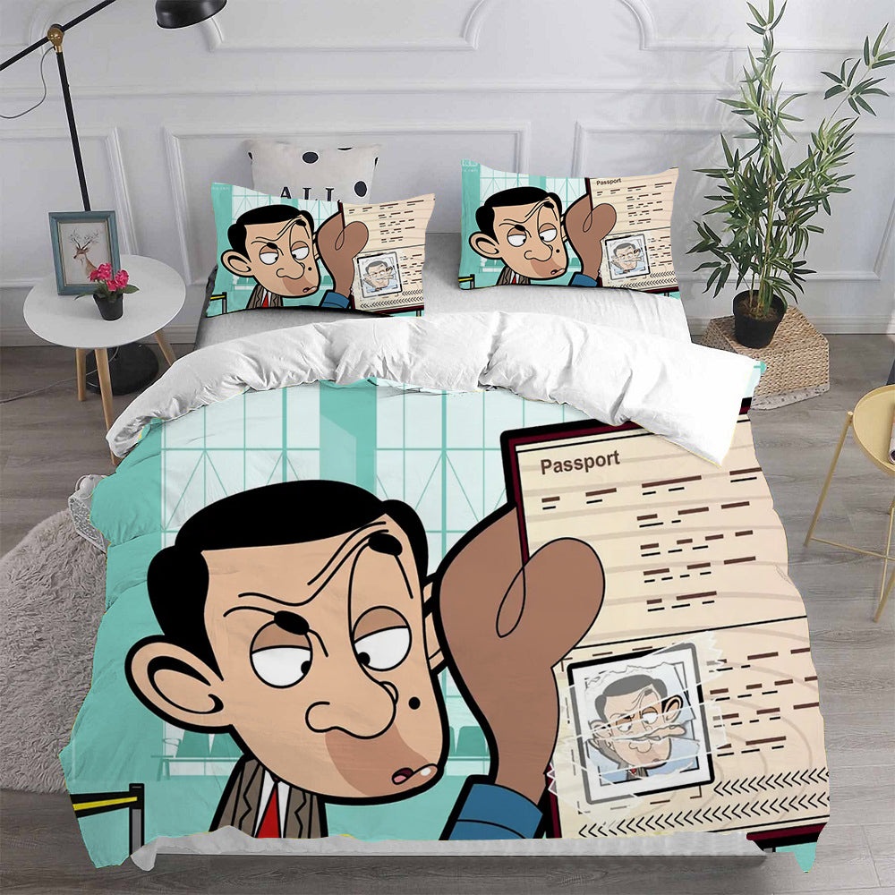 Mr. Bean: The Animated Series Bedding Sets Gift For Halloween, Thanksgiving, Christmas
