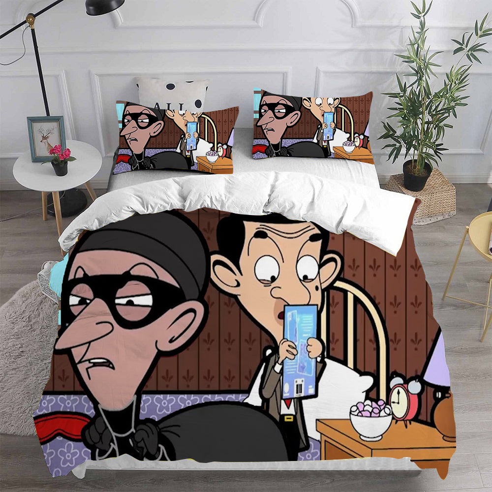 Mr. Bean: The Animated Series Bedding Sets Gift For Christmas, Thanksgiving, Halloween
