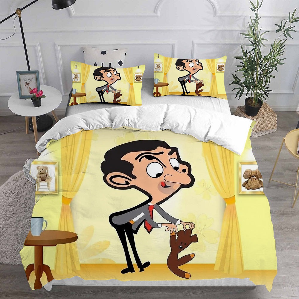Mr. Bean: The Animated Series Bedding Sets Gift For Wife, Husband, Besties