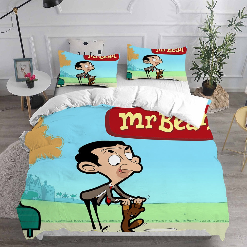 Mr. Bean: The Animated Series Bedding Sets Duvet Cover, Flatsheet, Pillowcases Perfect Gift For Fans