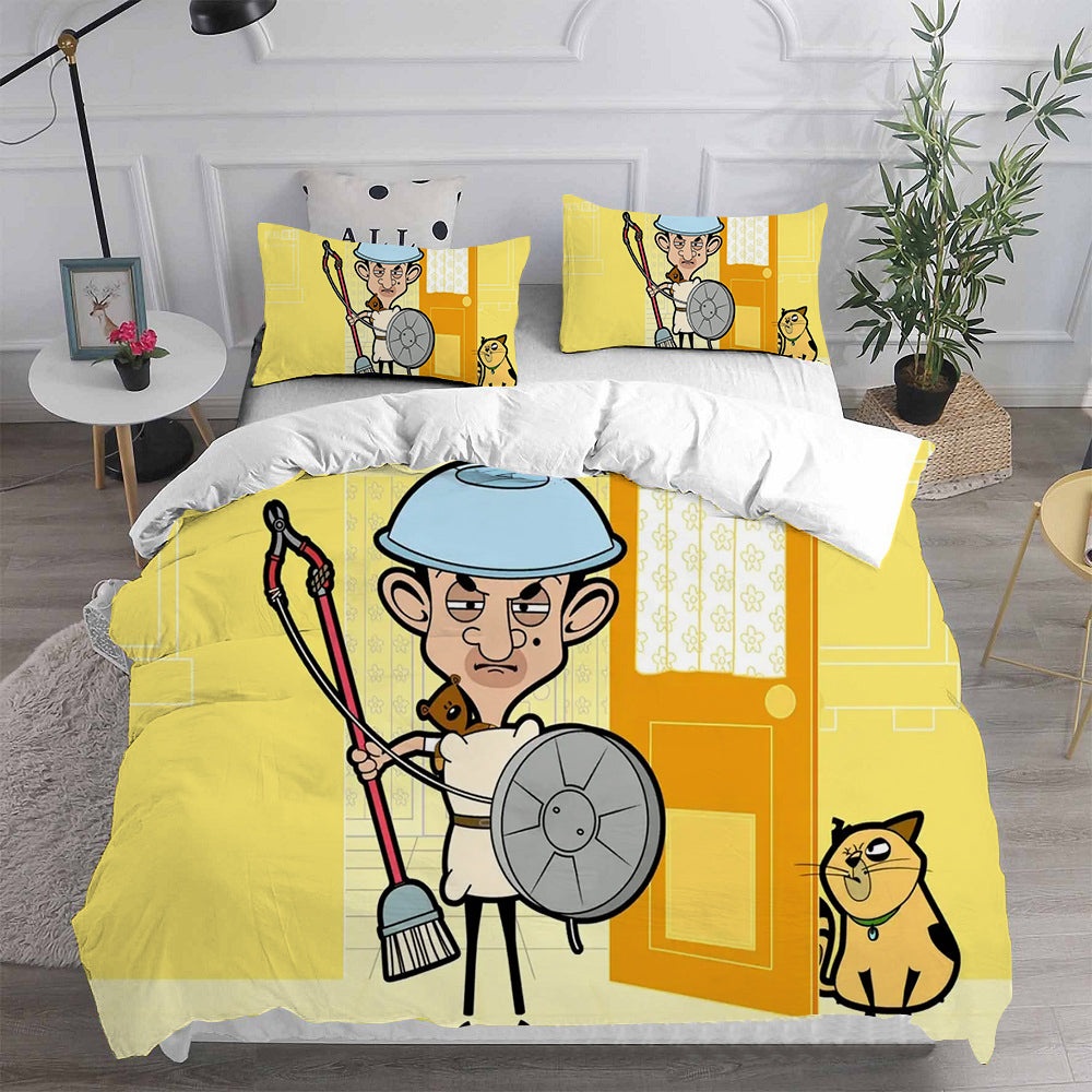 Mr. Bean: The Animated Series Bedding Sets Gift For Fathers Day, Halloween, Christmas