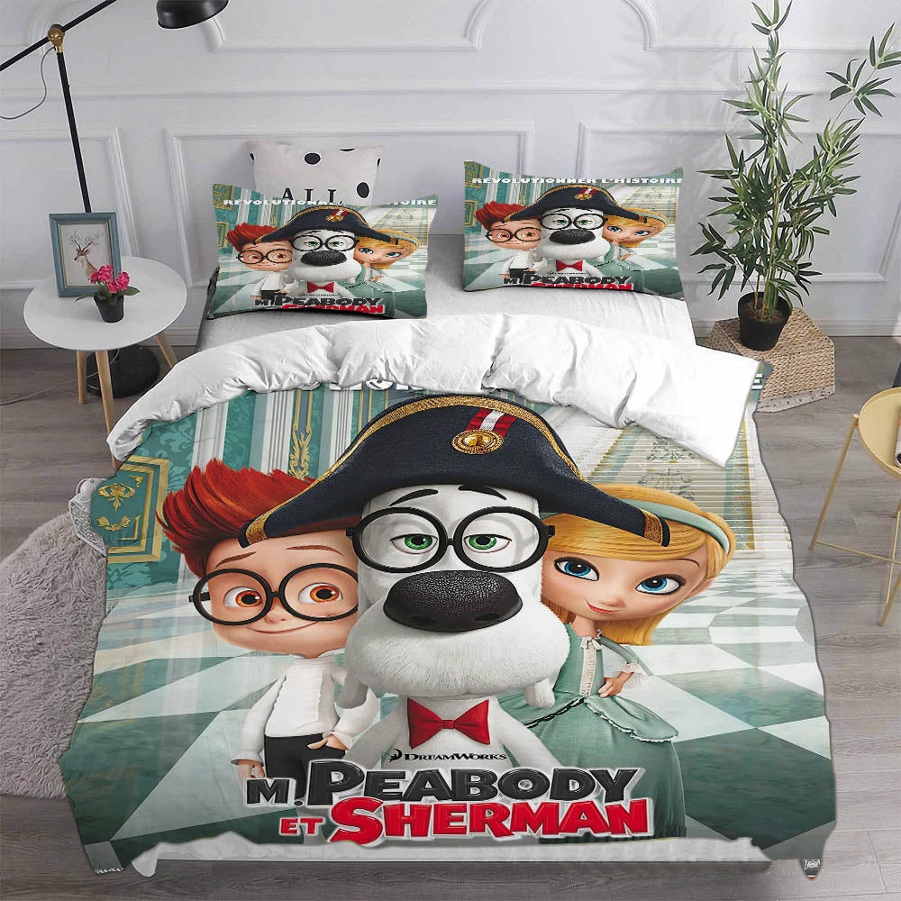 Mr. Peabody & Sherman Bedding Sets Duvet Cover, Flatsheet, Pillowcase For Your Lover