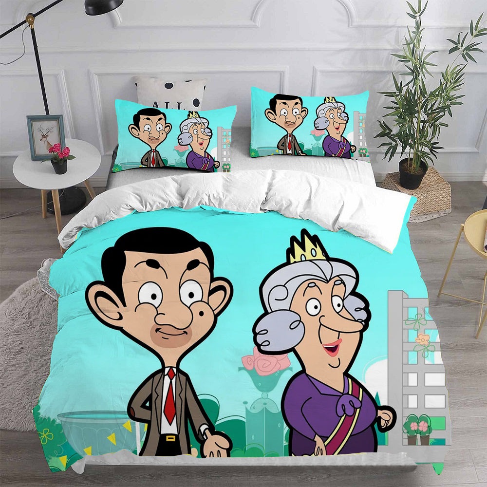 Mr. Bean: The Animated Series Bedding Sets Gift For Christmas, Halloween, Black Friday