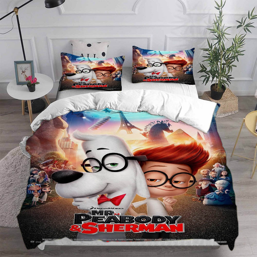 Mr. Peabody & Sherman Bedding Sets Gift For Christmas, Thanksgiving, Halloween