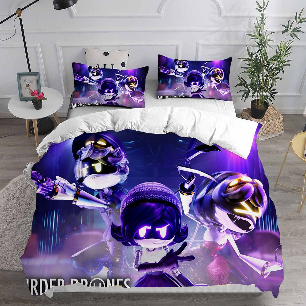 Murder Drones Bedding Sets Gift For Halloween, Thanksgiving, Christmas