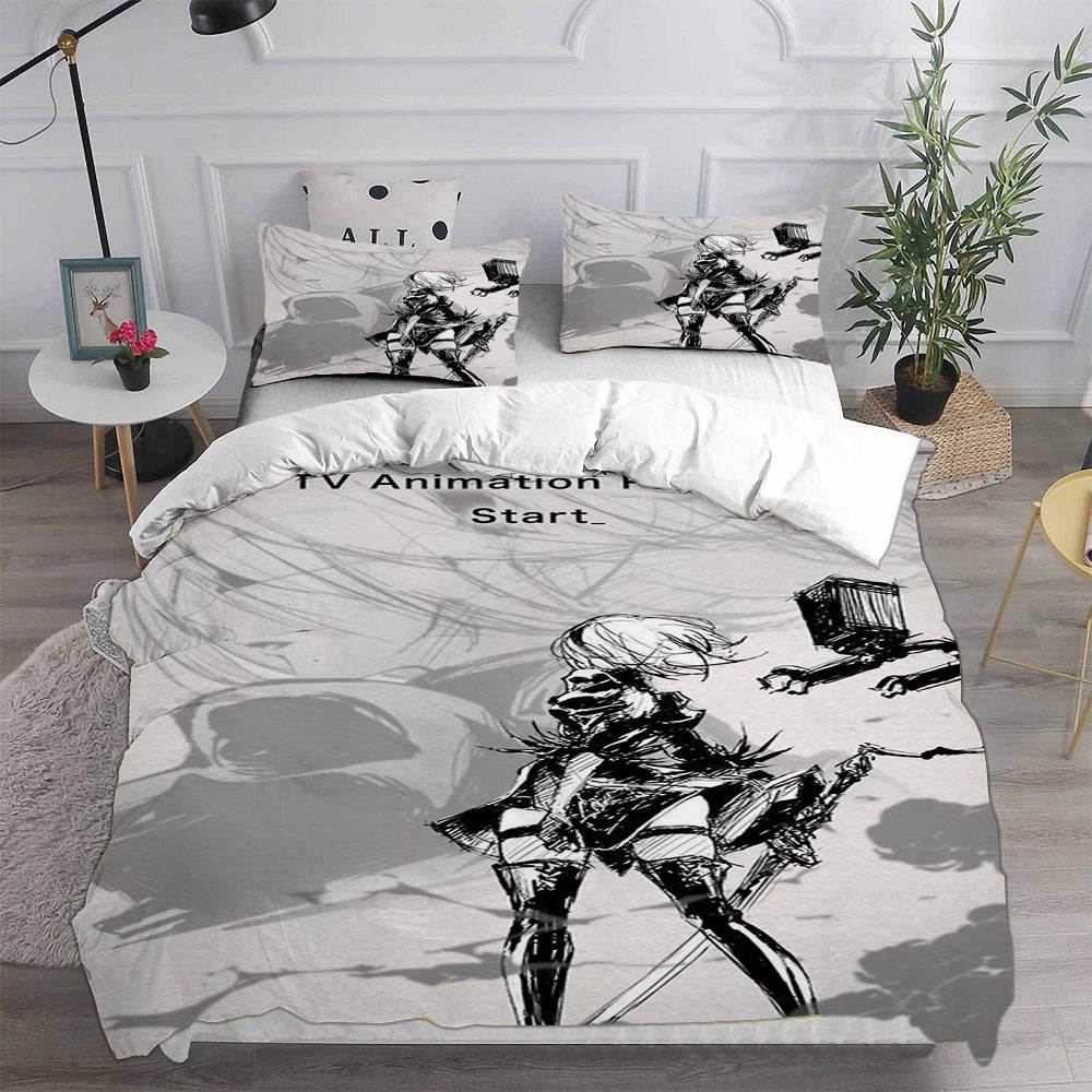 NieR Automata Decorative Bedding Sets For Fan, Halloween, Christmas, Thanksgiving