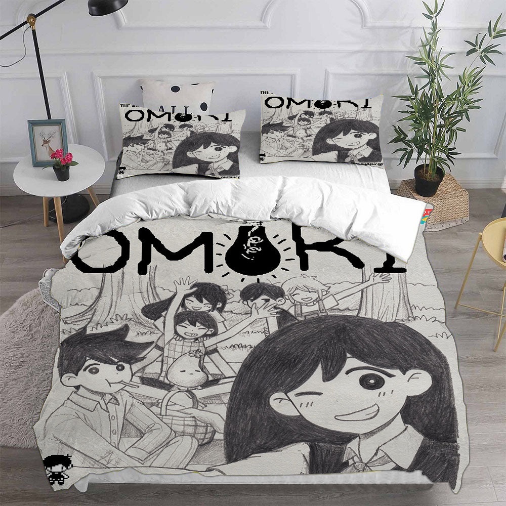Omori Bedding Sets Gift For Birthday, Halloween, Christmas, Thanksgiving