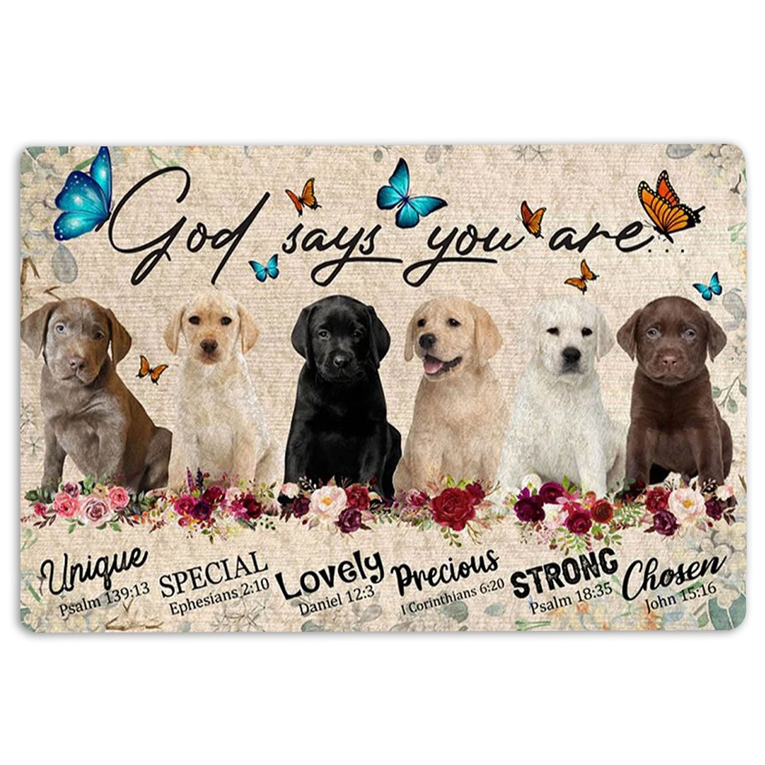 Labrador Retriever Rubber Doormat, Labrador Retrievers God Says You Are Unique Gifts For Dog Lover Welcome, Indoor Outdoor Door Mat, Home Decor
