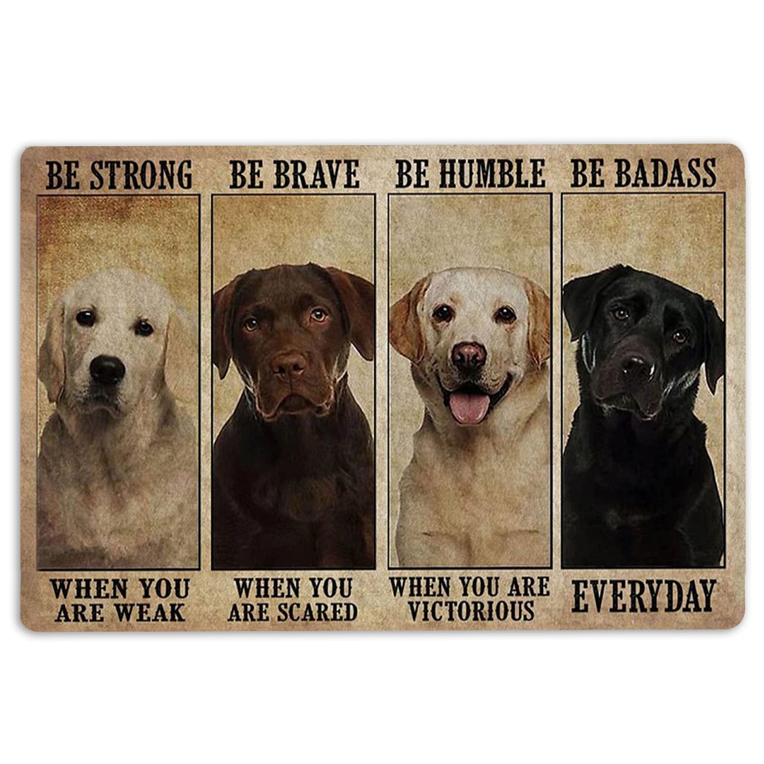 Labrador Retriever Rubber Doormat, Be Strong Brave Humble Labrador Retriever Gifts For Dog Lovers Welcome Doormat, Indoor Outdoor Door Mat, Home Decor
