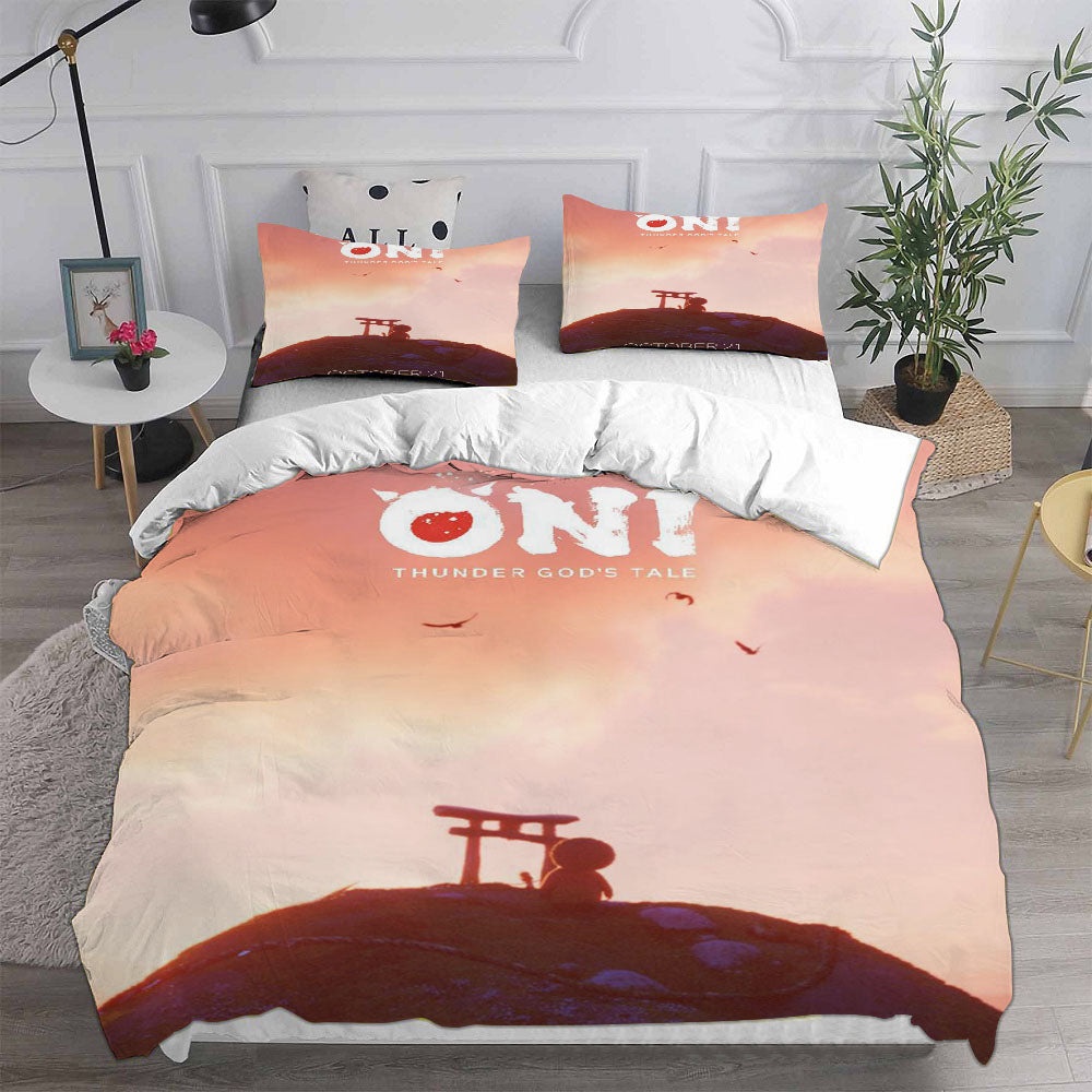 Oni: Thunder Gods Tale Bedding Sets Gifts For Family Members On Christmas, Black Friday