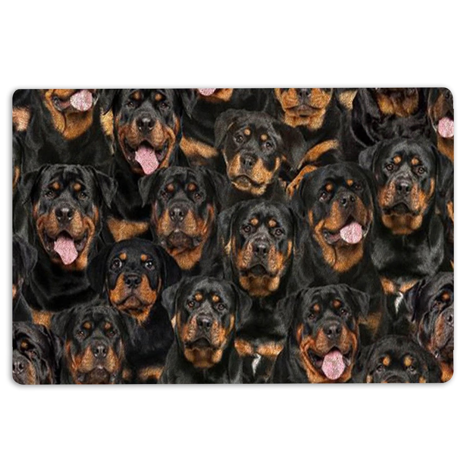 Rottweiler Rubber Doormat, A Bunch Of Rottweilers Dog Pattern Gifts For Dog Lover Welcome Doormat, Indoor Outdoor Door Mat, Home Decor