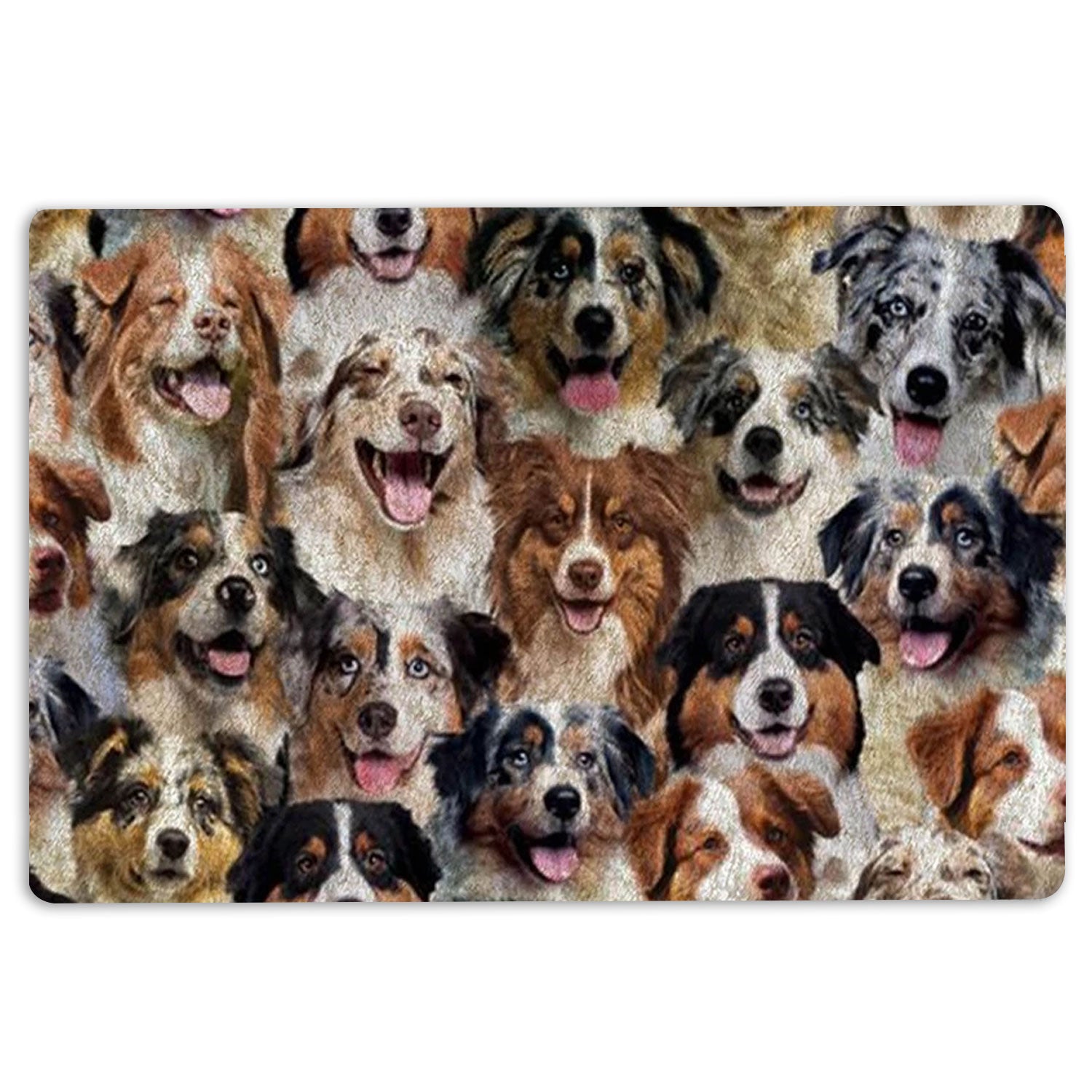 Australian Shepherd Rubber Doormat, A Bunch Of Australian Shepherds Dog Pattern Gifts For Dog Lover Welcome, Indoor Outdoor Door Mat, Home Decor