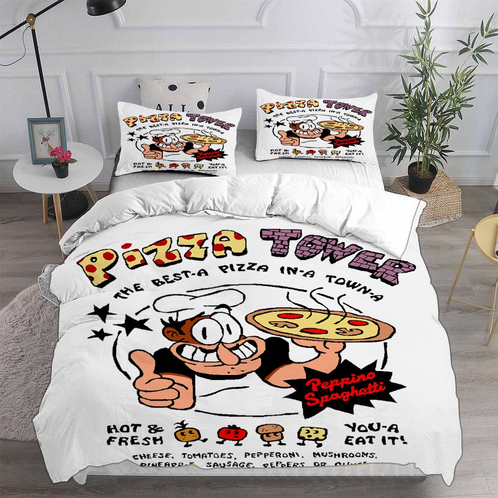 Pizza Tower Bedding Sets Duvet Cover, Flatsheet, Pillowcases For Every Bedroom