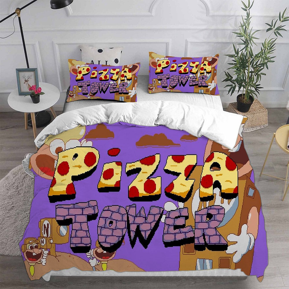 Pizza Tower Bedding Sets Duvet Cover, Flatsheet, Pillowcase For Your Lover