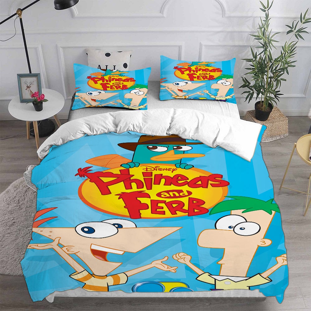 Phineas and Ferb Bedding Sets Gifts For Family Members On Christmas, Black Friday