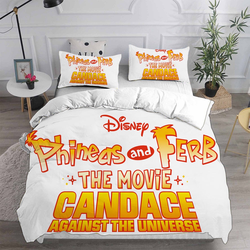 Phineas and Ferb Bedding Sets Gift For Christmas, Halloween, Black Friday