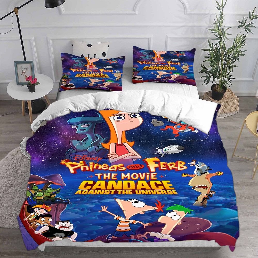Phineas and Ferb Bedding Sets Gift For Wife, Husband, Besties