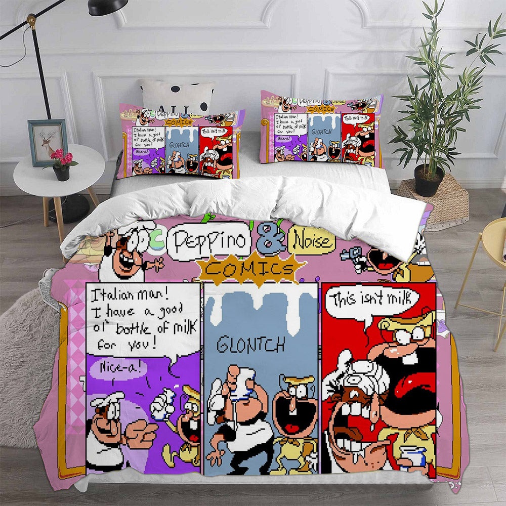 Pizza Tower Bedding Sets Gift For Christmas, Thanksgiving, Halloween