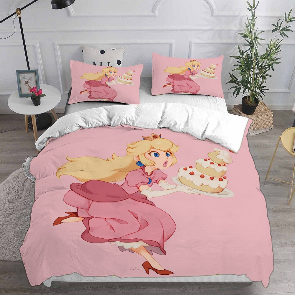 Princess Peach Bedding Sets Duvet Cover, Flatsheet, Pillowcases Perfect Gift For Fans