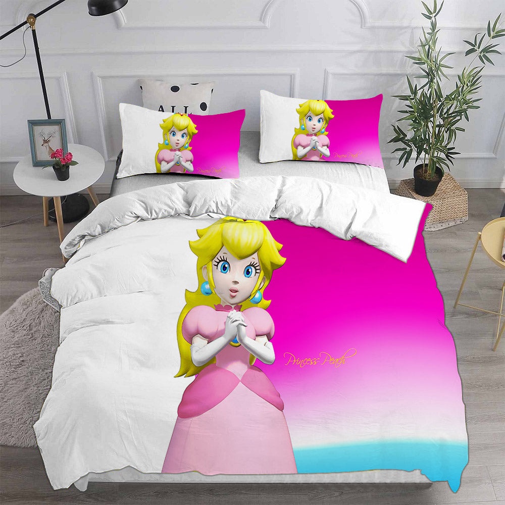 Princess Peach Bedding Sets Gift For Christmas, Halloween, Black Friday