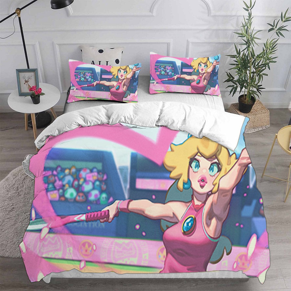 Princess Peach Bedding Sets Gift For Fathers Day, Halloween, Christmas