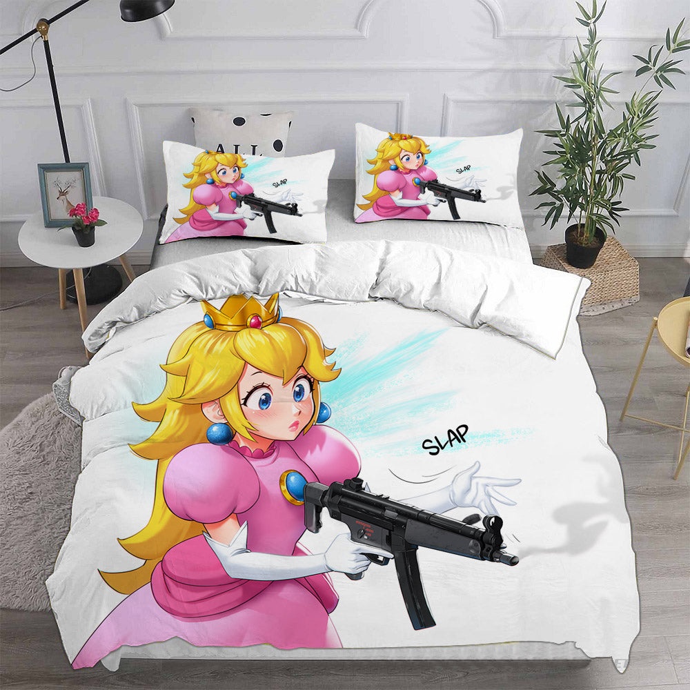 Princess Peach Bedding Sets Gift For Christmas, Birthday, Thanksgiving