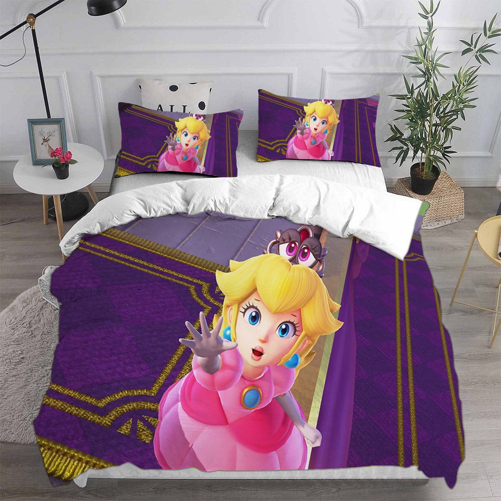 Princess Peach Bedding Sets Gifts For Family Members On Christmas, Black Friday