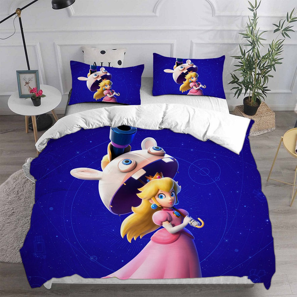 Princess Peach Bedding Sets Gift For Birthday, Halloween, Christmas, Thanksgiving