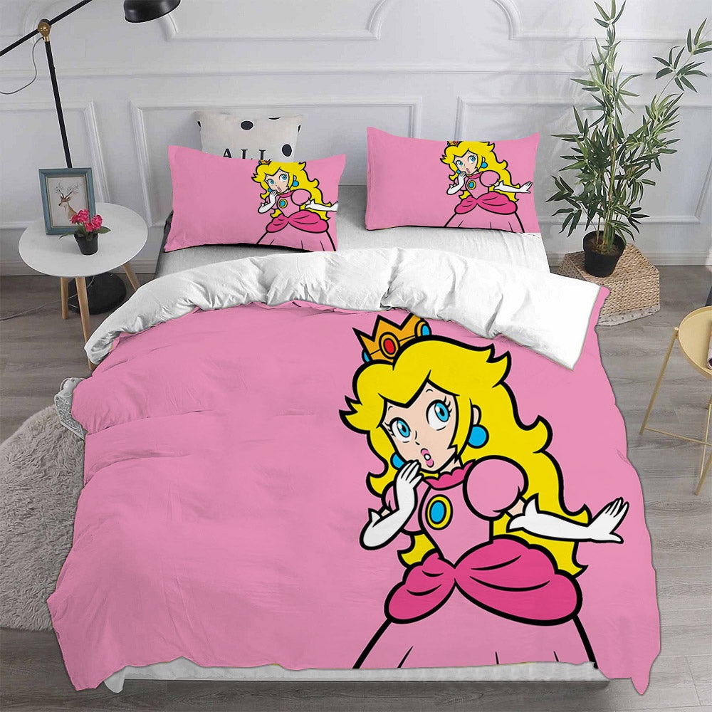 Princess Peach Bedding Sets Gift For Christmas, Thanksgiving, Halloween