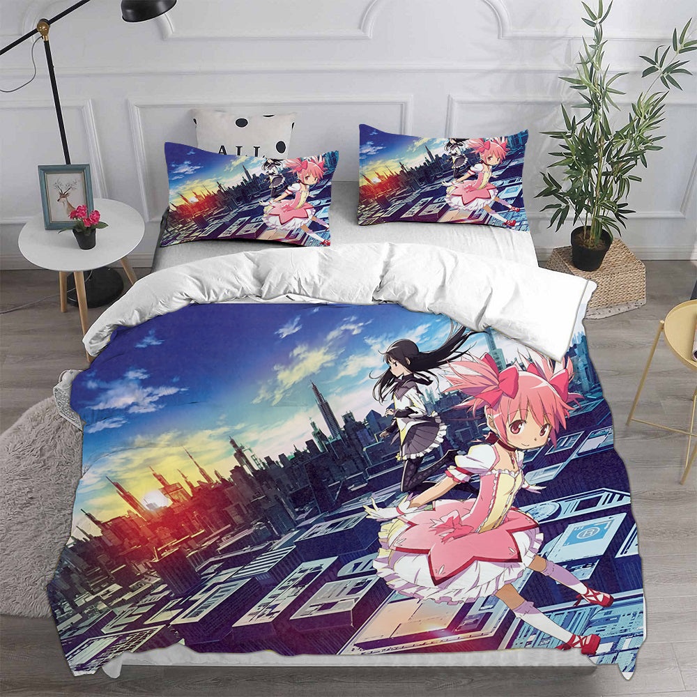 Puella Magi Madoka Magica Bedding Sets Gift For Birthday, Halloween, Christmas, Thanksgiving