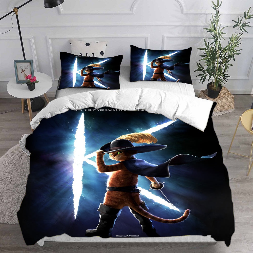 Puss in Boots Bedding Sets Duvet Cover, Flatsheet, Pillowcases For Every Bedroom