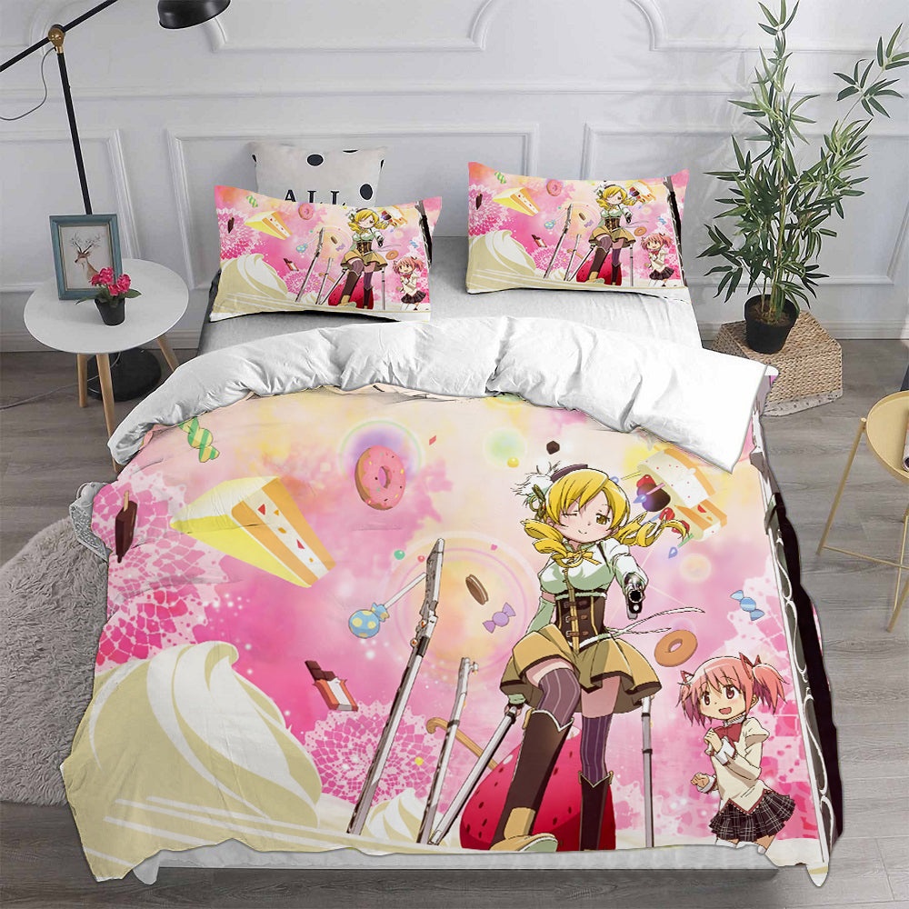 Puella Magi Madoka Magica Decorative Bedding Sets For Fan, Halloween, Christmas, Thanksgiving