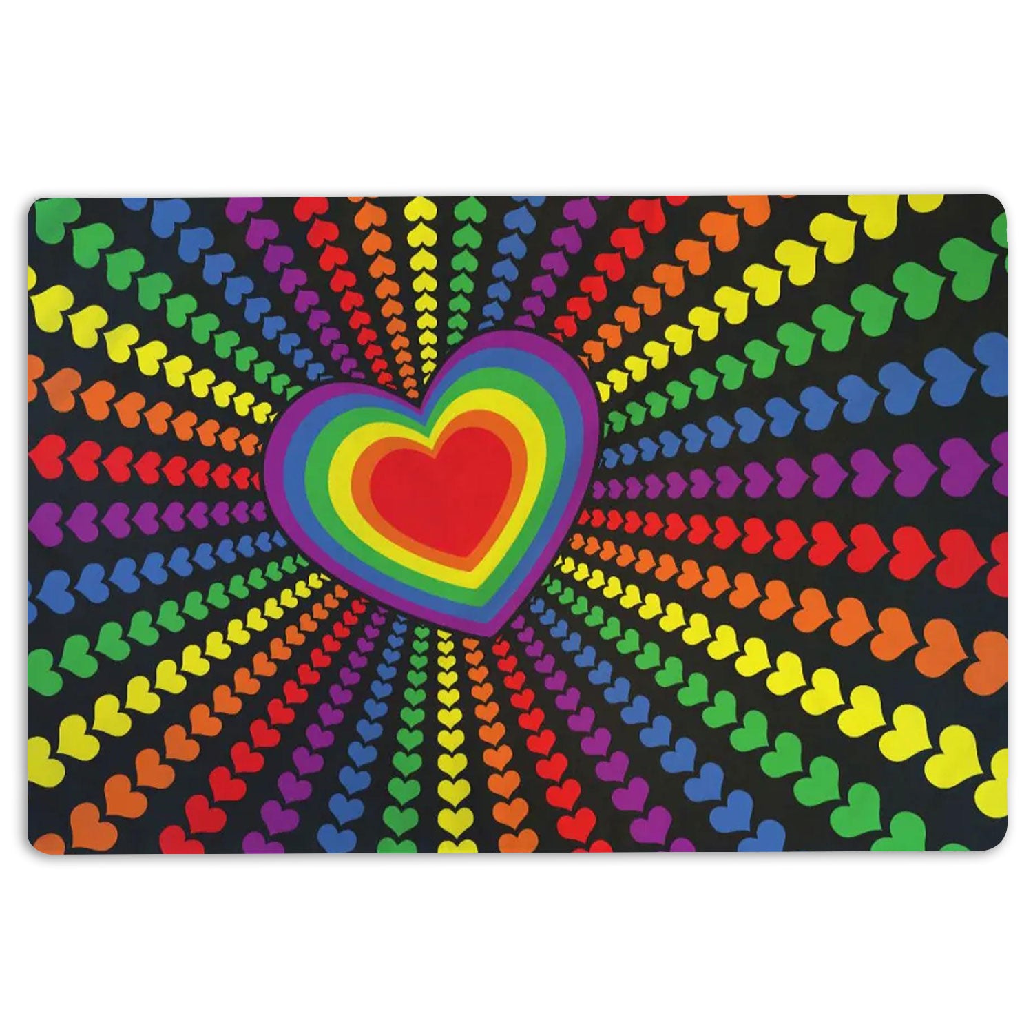 Lgbt Rubber Doormat, Rainbow Flag Colorful Lgbt Lgbtq Pride Love Is Love Heart Welcome Doormat, Indoor Outdoor Door Mat, Home Decor