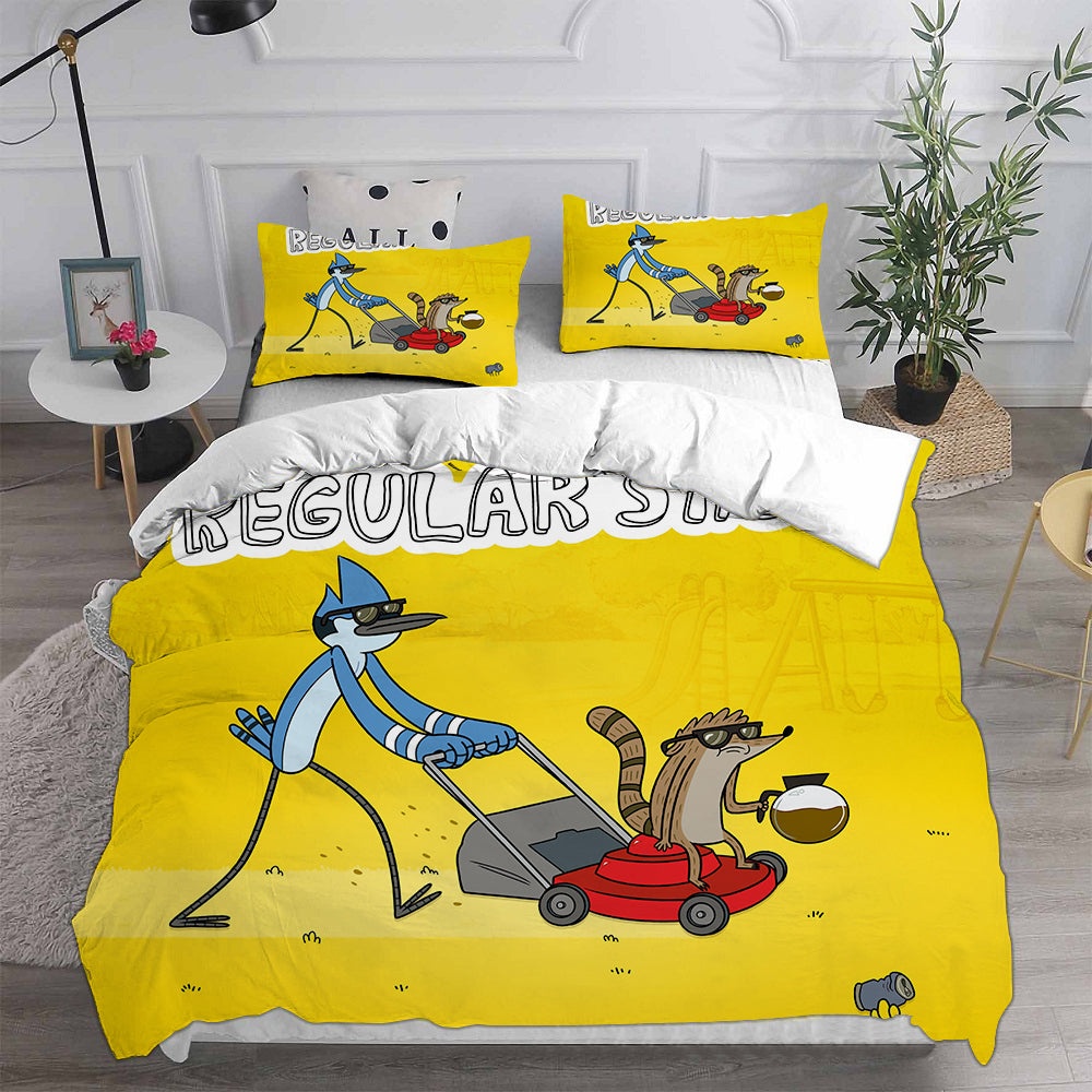 Regular Show Helltaker Decorative Bedding Sets For Fan, Halloween, Christmas, Thanksgiving