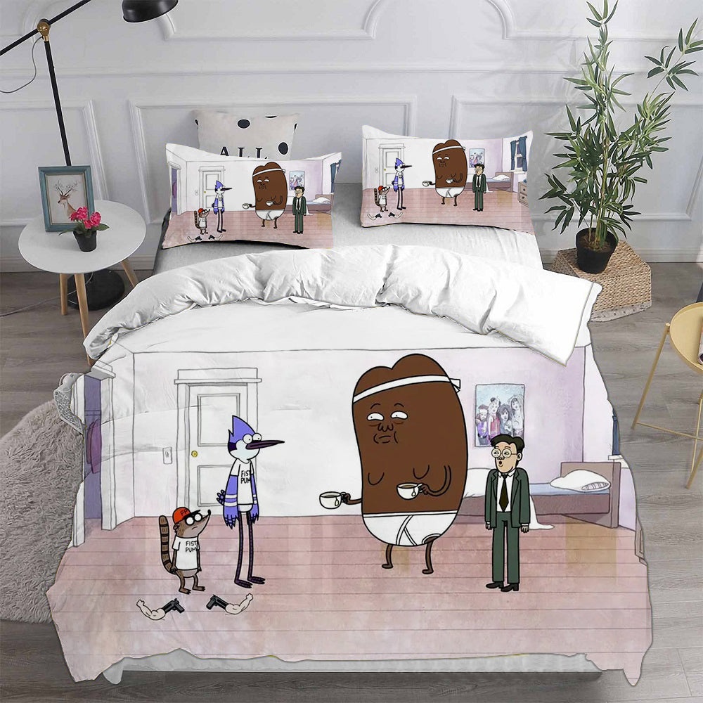 Regular Show Helltaker Bedding Sets Gift For Fathers Day, Halloween, Christmas