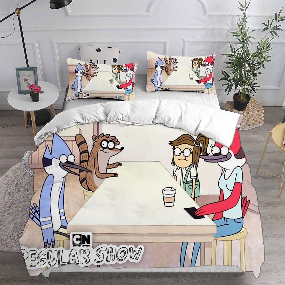 Regular Show Helltaker Bedding Sets Gift For Halloween, Thanksgiving, Christmas