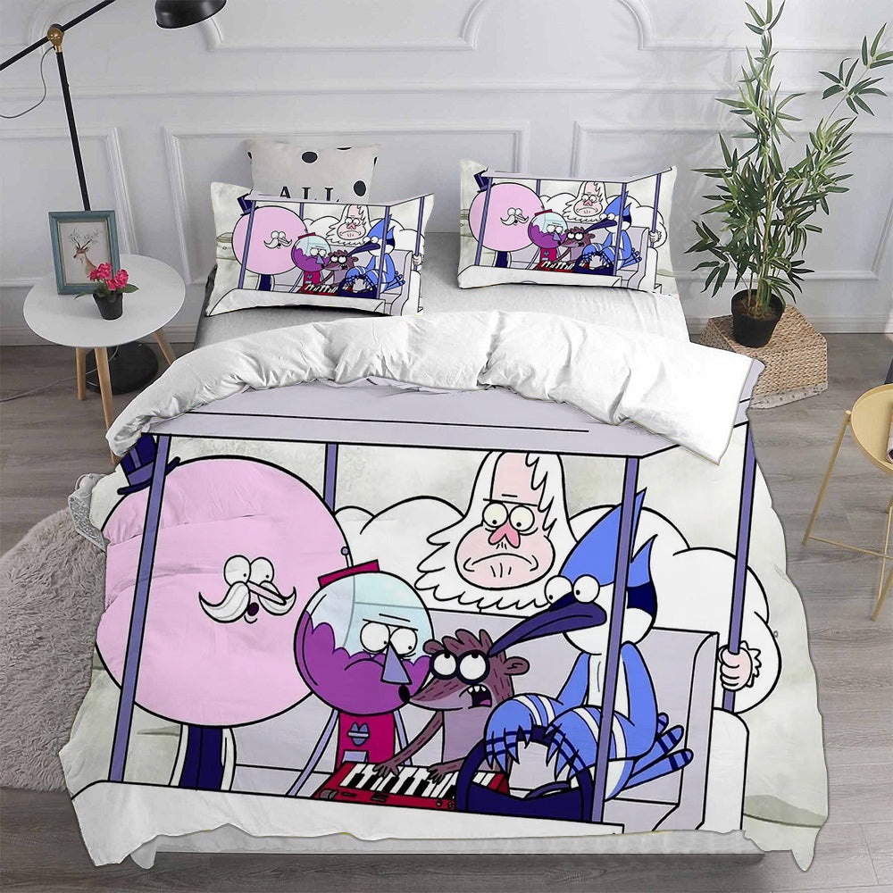 Regular Show Helltaker Bedding Sets Duvet Cover, Flatsheet, Pillowcases Perfect Gift For Fans
