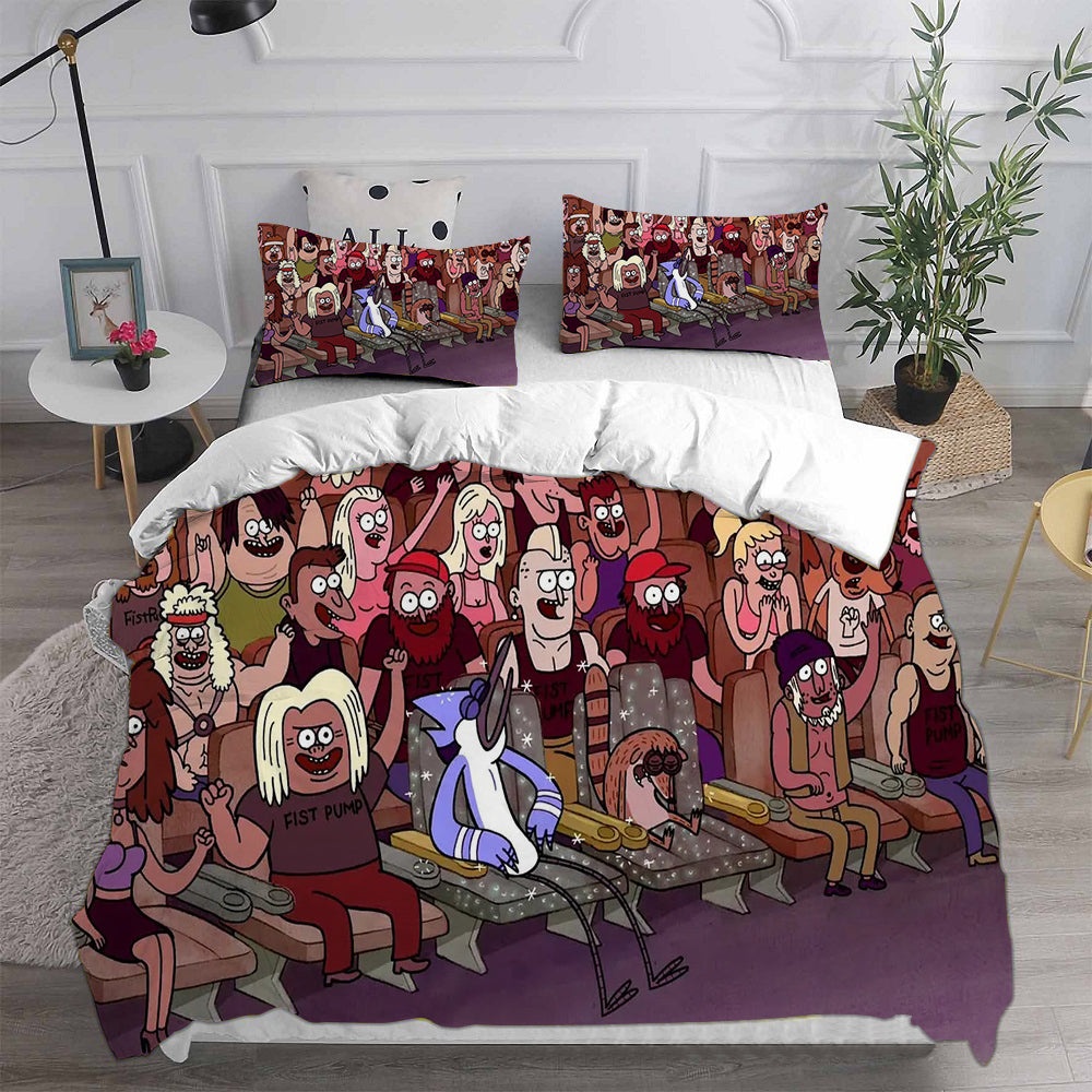 Regular Show Helltaker Bedding Sets Gift For Christmas, Halloween, Black Friday
