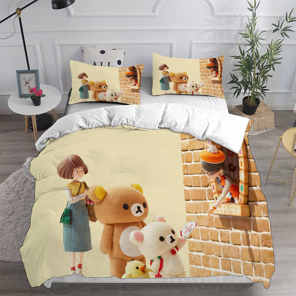 Rilakkumas Theme Park Adventure Bedding Sets Duvet Cover, Flatsheet, Pillowcases For Every Bedroom