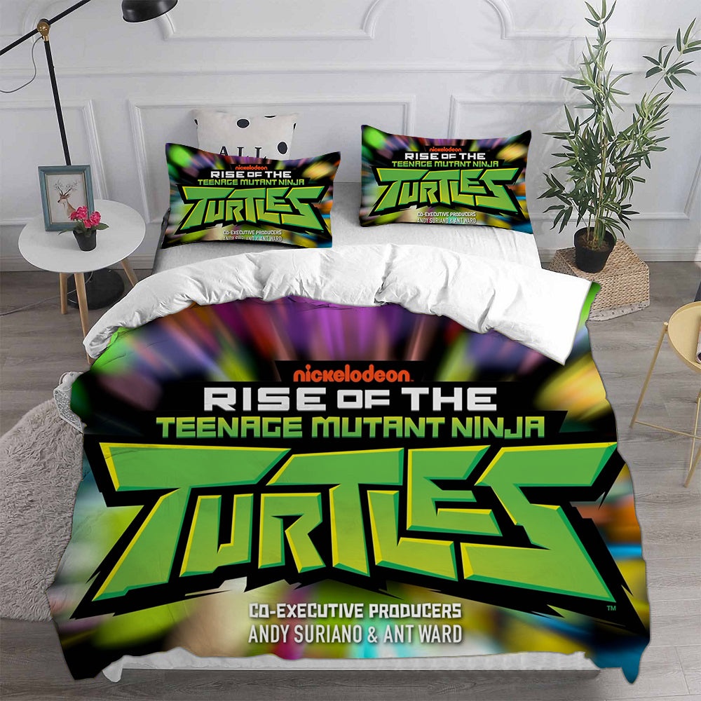 Rise of the Teenage Mutant Ninja Turtles Bedding Sets Duvet Cover, Flatsheet, Pillowcases Perfect Gift For Fans